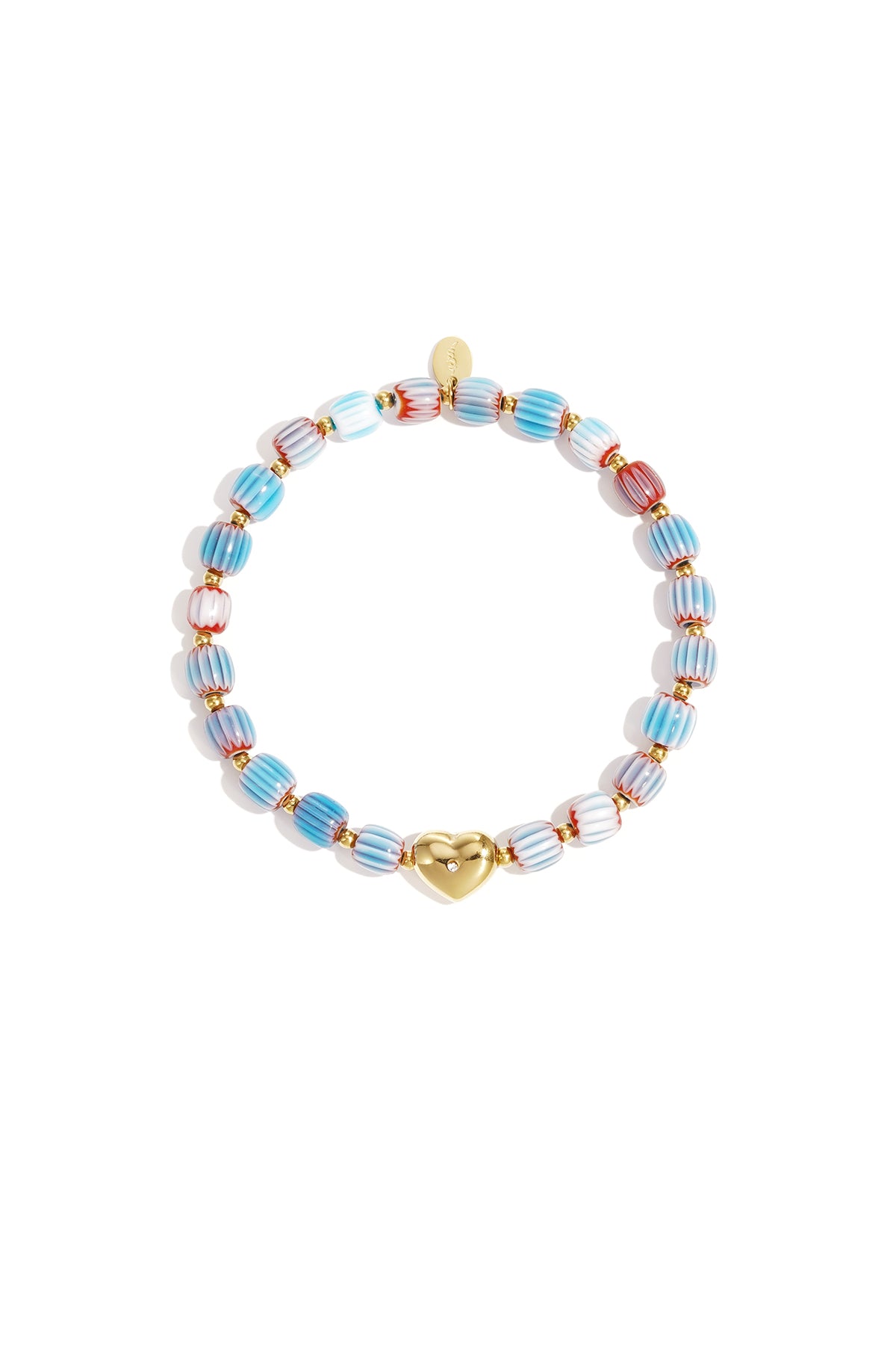 Bracelet de perles avec un centre en forme de cœur
