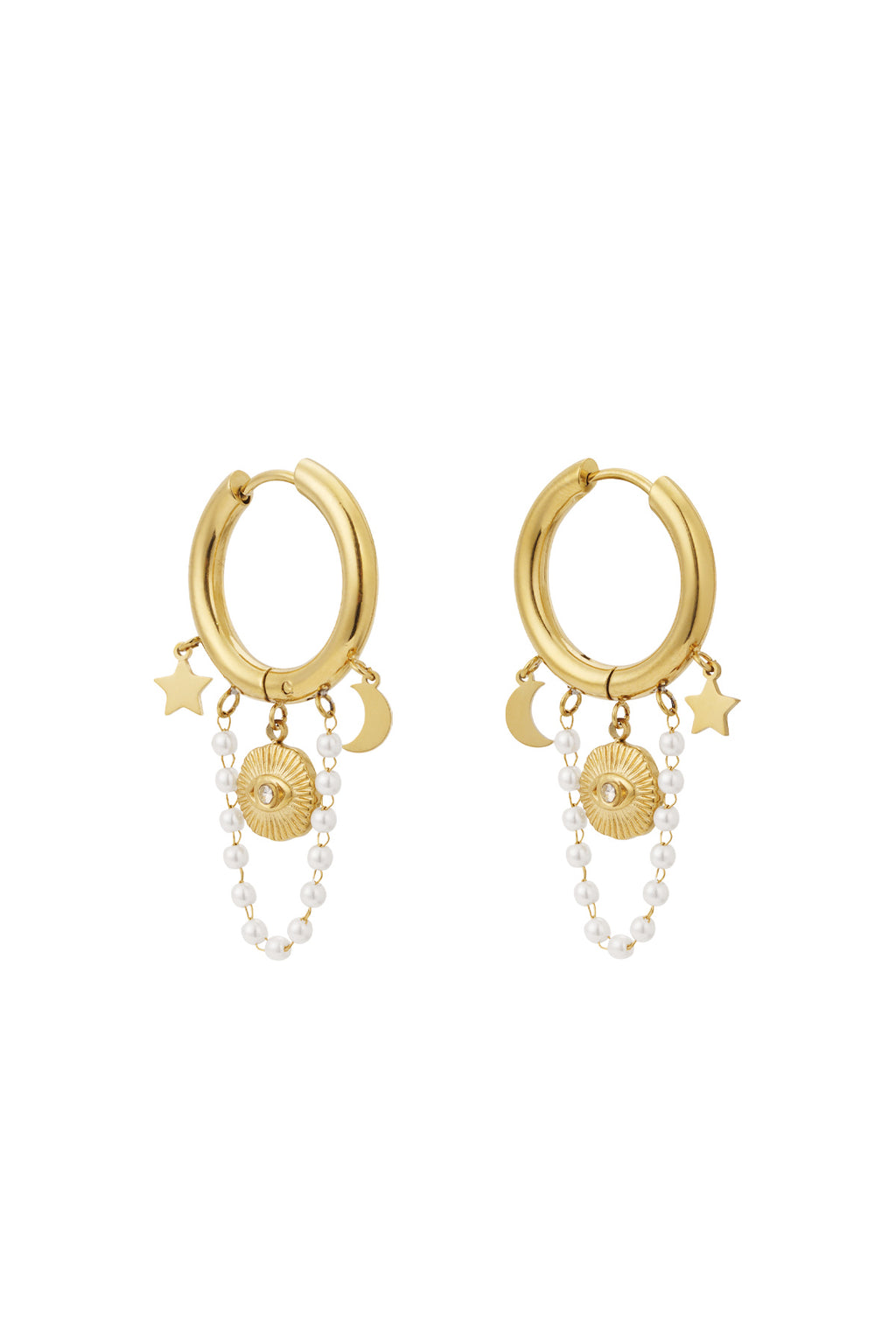 Boucles d'oreilles lune en perles
