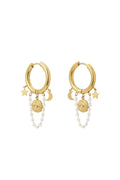 Boucles d'oreilles lune en perles