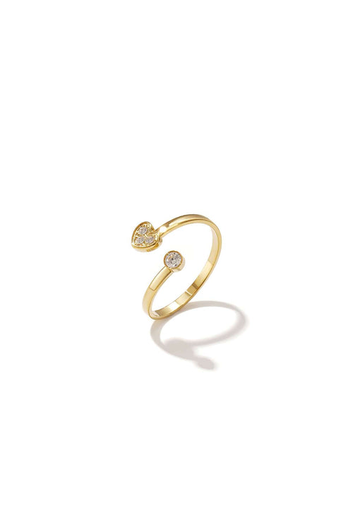 Bague Cœur & Strass Ajustable - Détail Brillant & Style Féminin Femme - Bijoumani