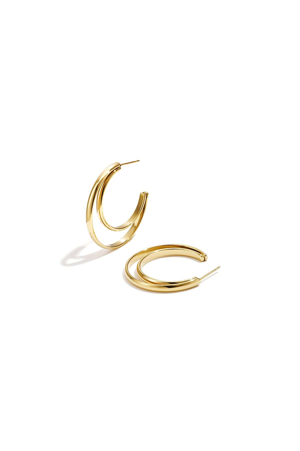 Boucles d'oreilles créoles en acier inoxydable, style simple et quotidien, collection de bijoux pour femmes