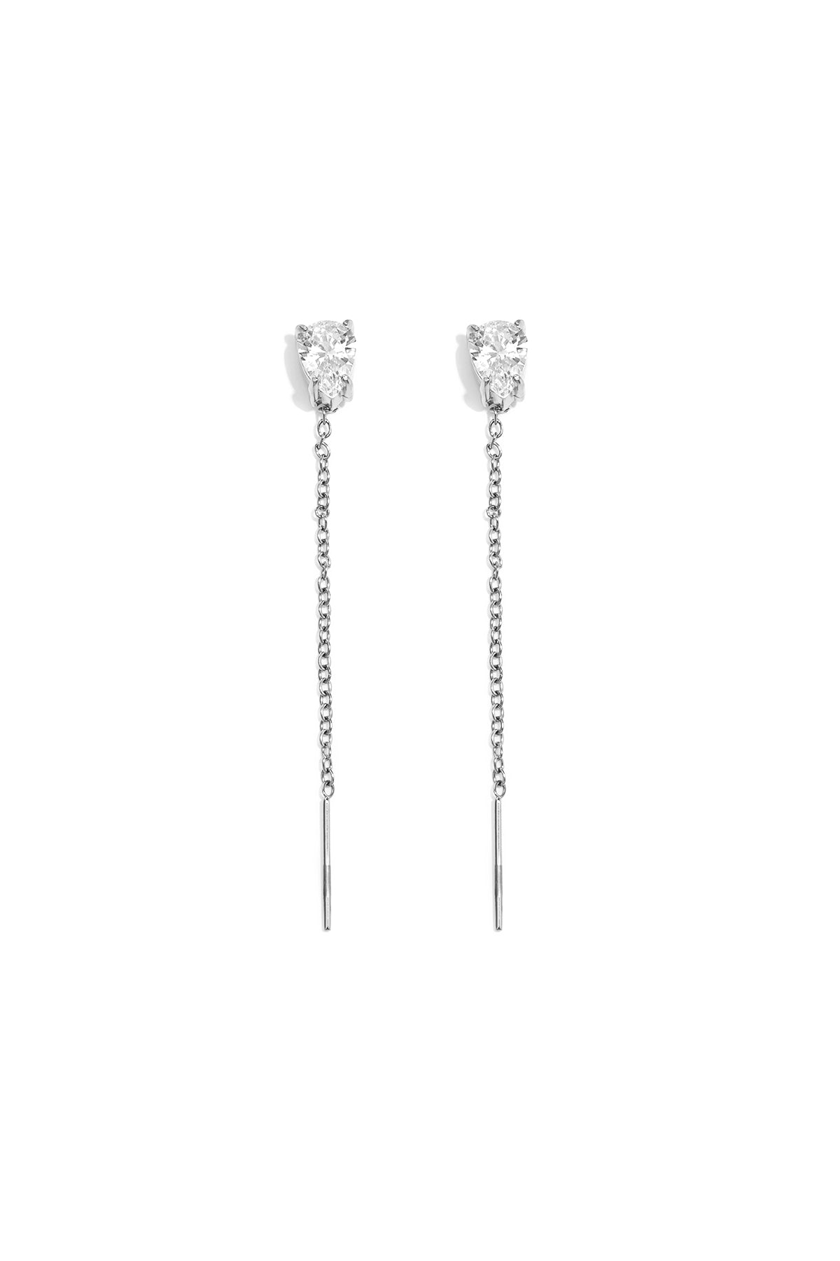 Boucles d'oreilles pendantes en acier inoxydable avec chaîne