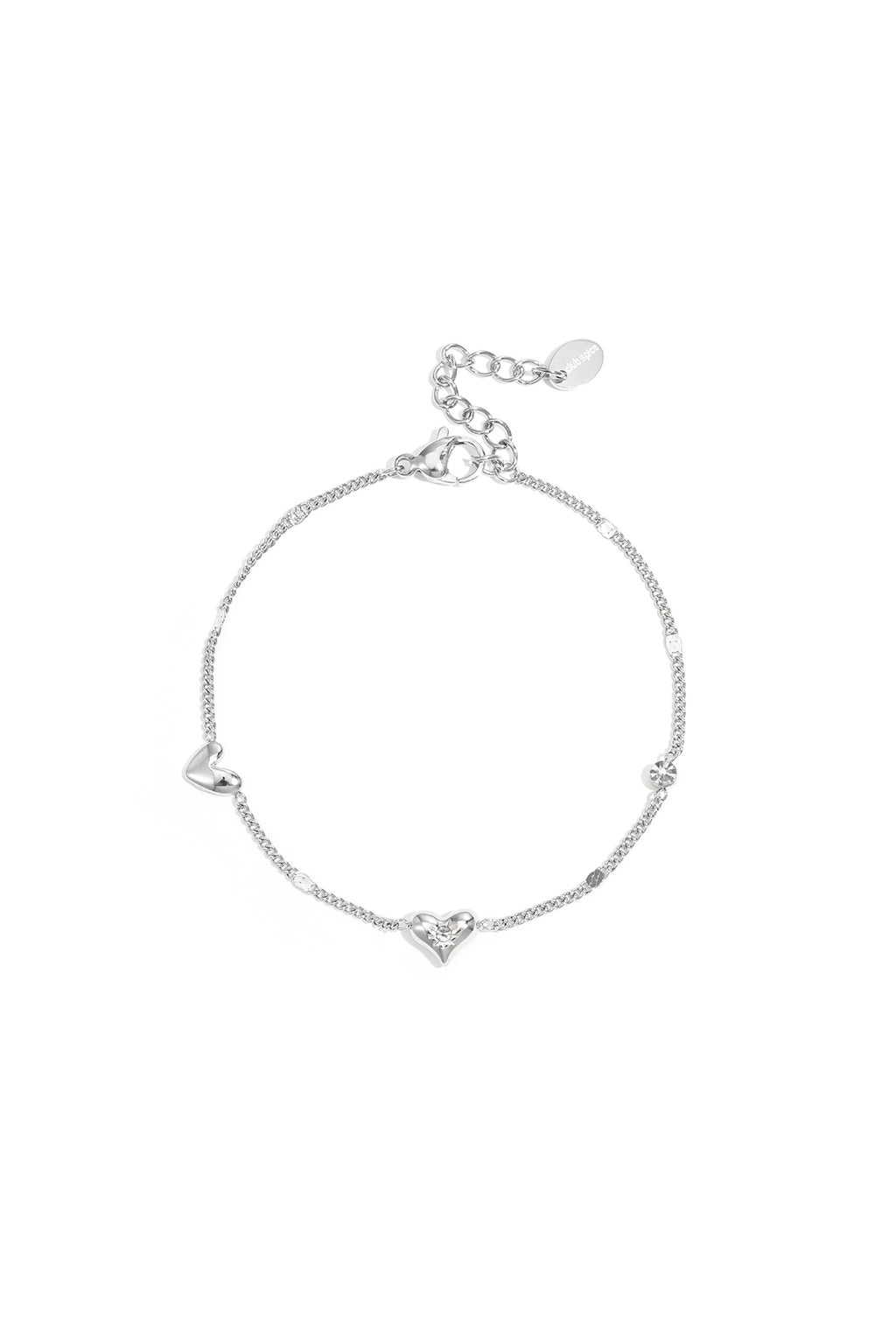 Bracelet à motif cœur et pierre