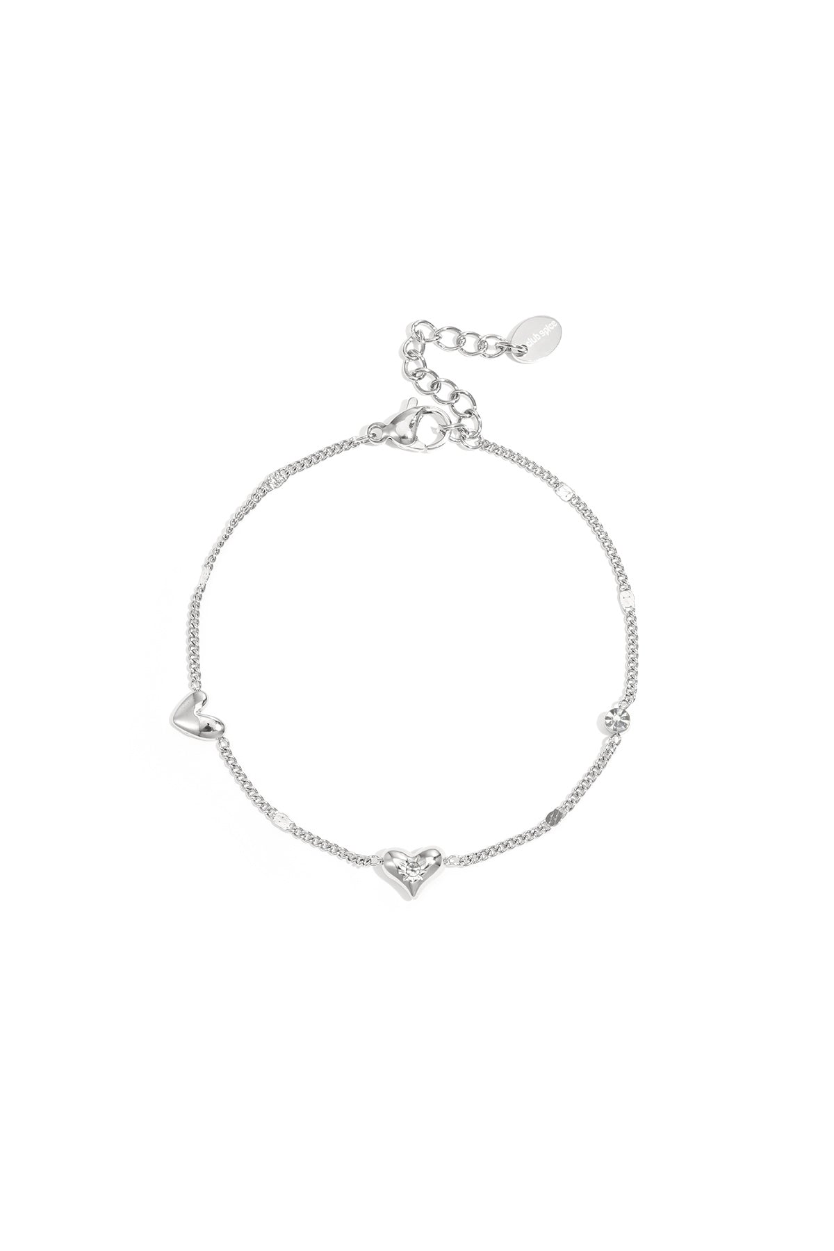 Bracelet à motif cœur et pierre