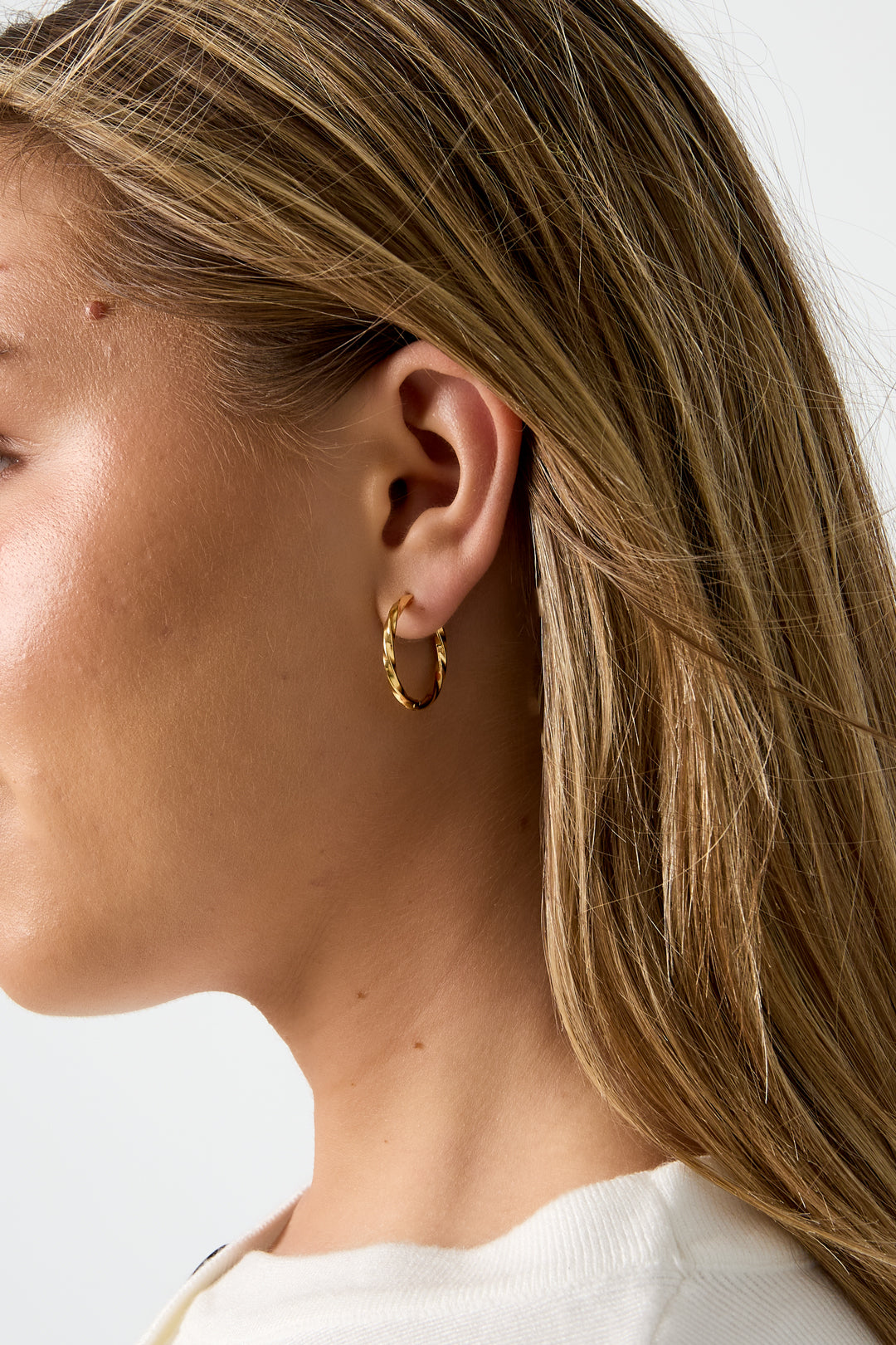 Boucles d'oreilles rondes en acier inoxydable, collection Daily Simple, bijoux pour femmes
