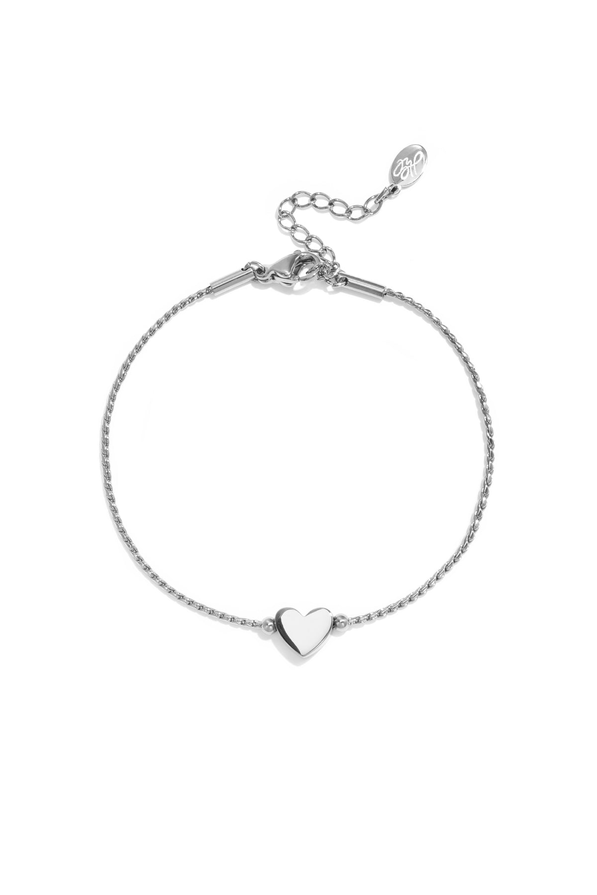 bracelet coeur en acier inoxydable couleur or
