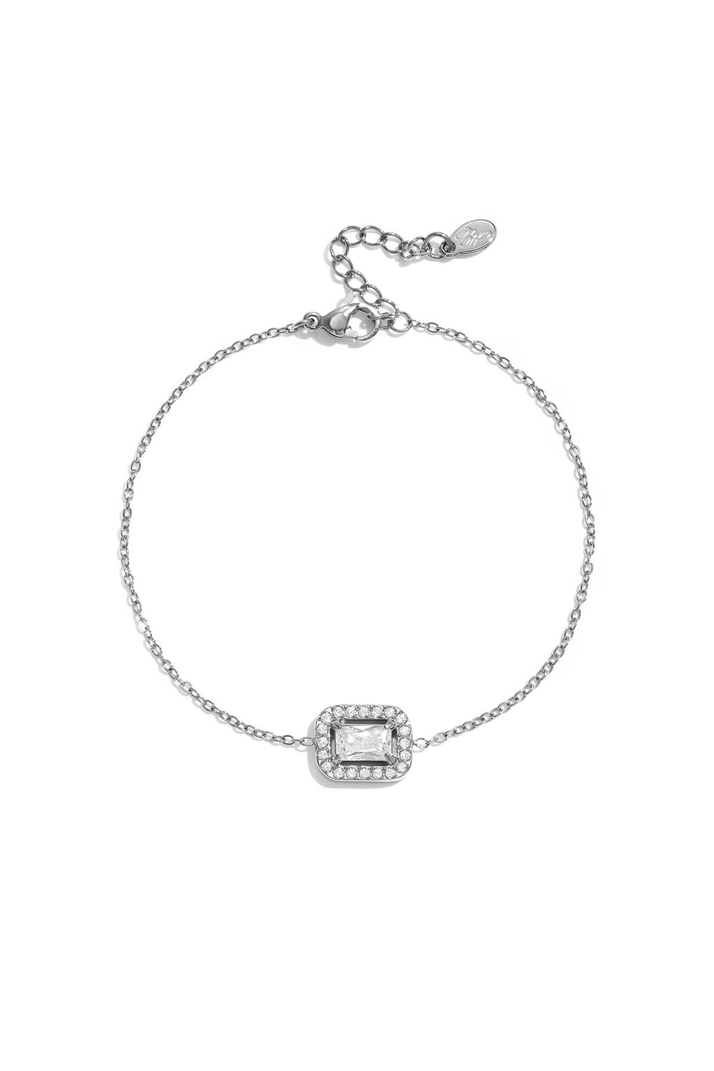 Bracelet Breloque Rectangulaire - Strass Argent & Or Femme - Bijoumani