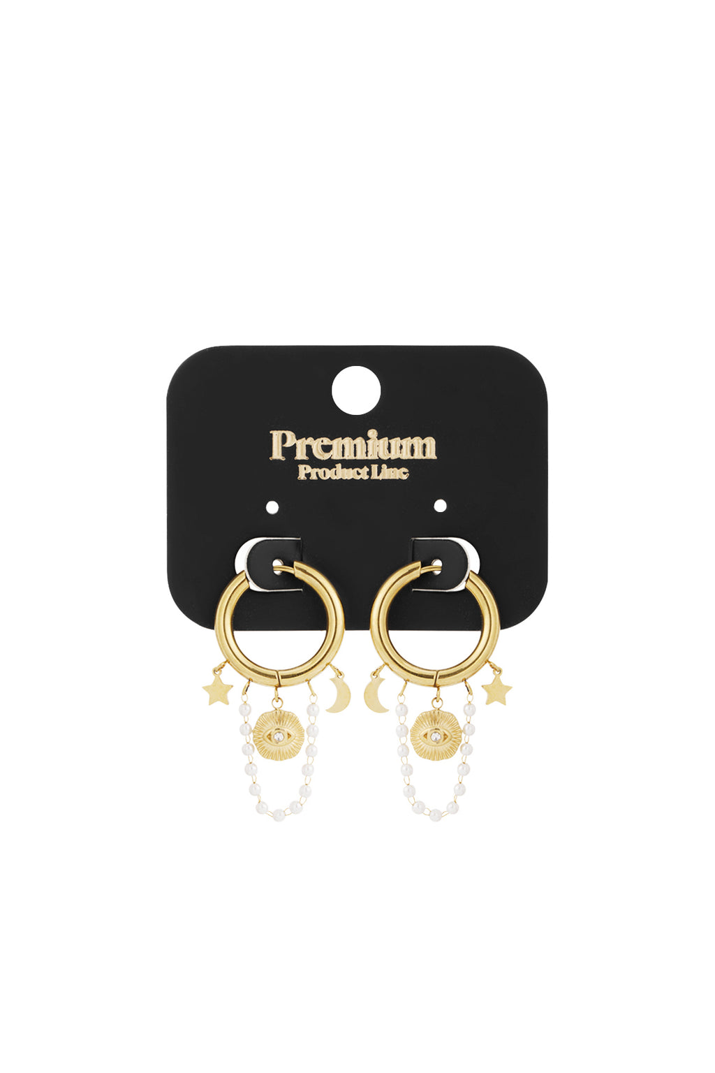 Boucles d'oreilles lune en perles