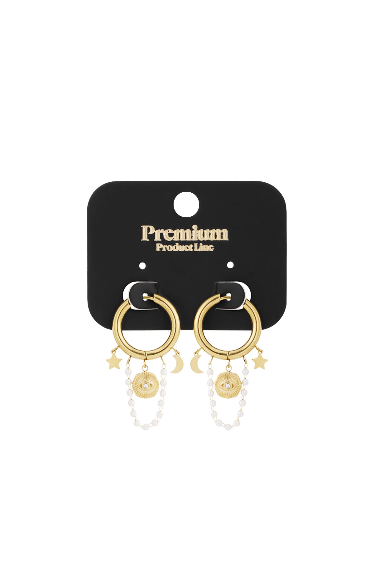 Boucles d'oreilles lune en perles