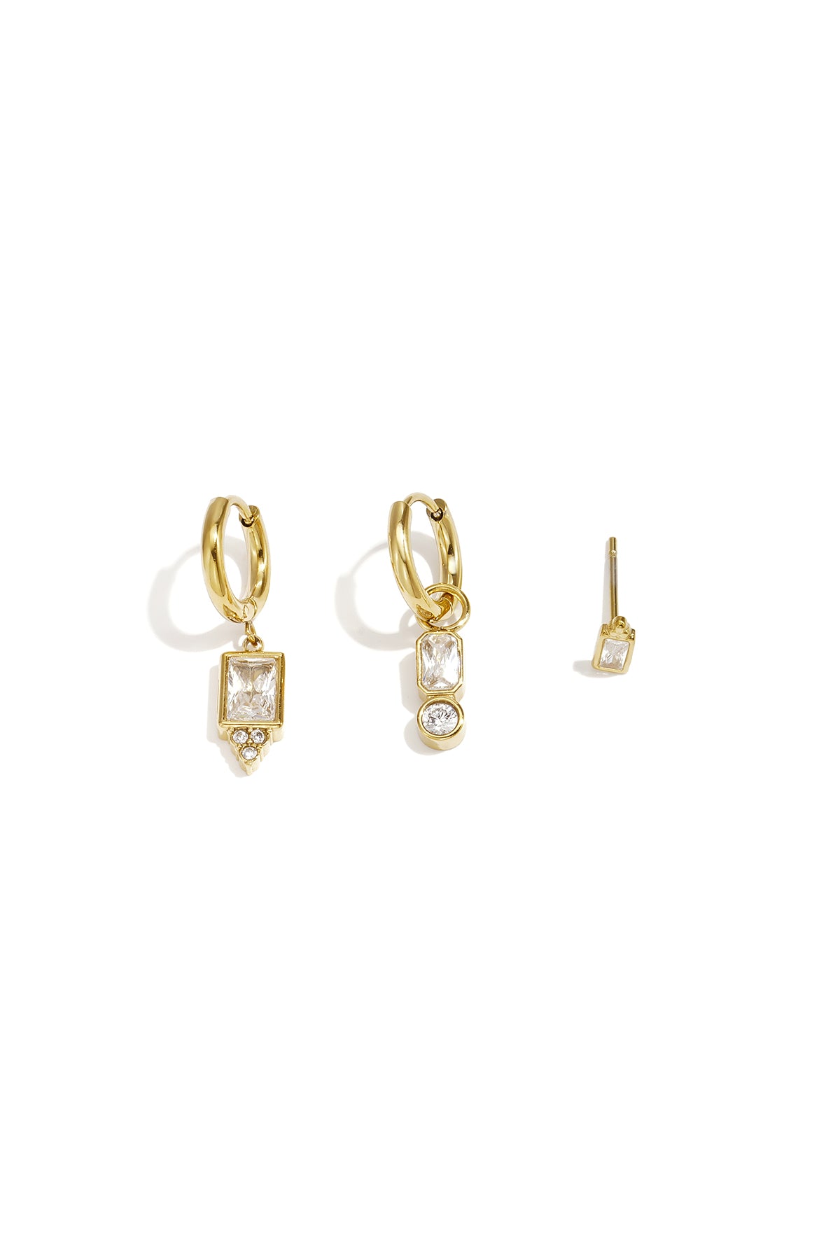 Boucles d'oreilles en acier inoxydable, forme géométrique, collection simple pour le quotidien, bijoux pour femmes
