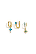 Boucles d'oreilles rectangulaires en acier inoxydable, style simple et quotidien, bijoux pour femmes