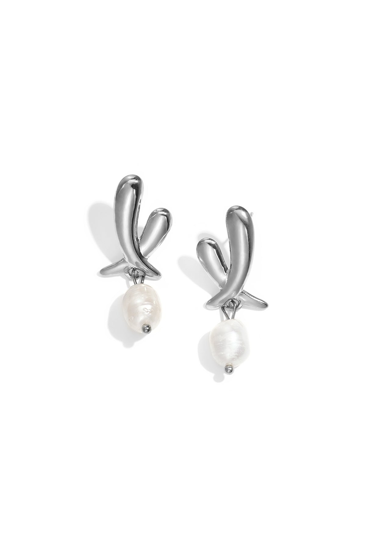 Boucles d'oreilles pendantes en acier inoxydable, forme irrégulière