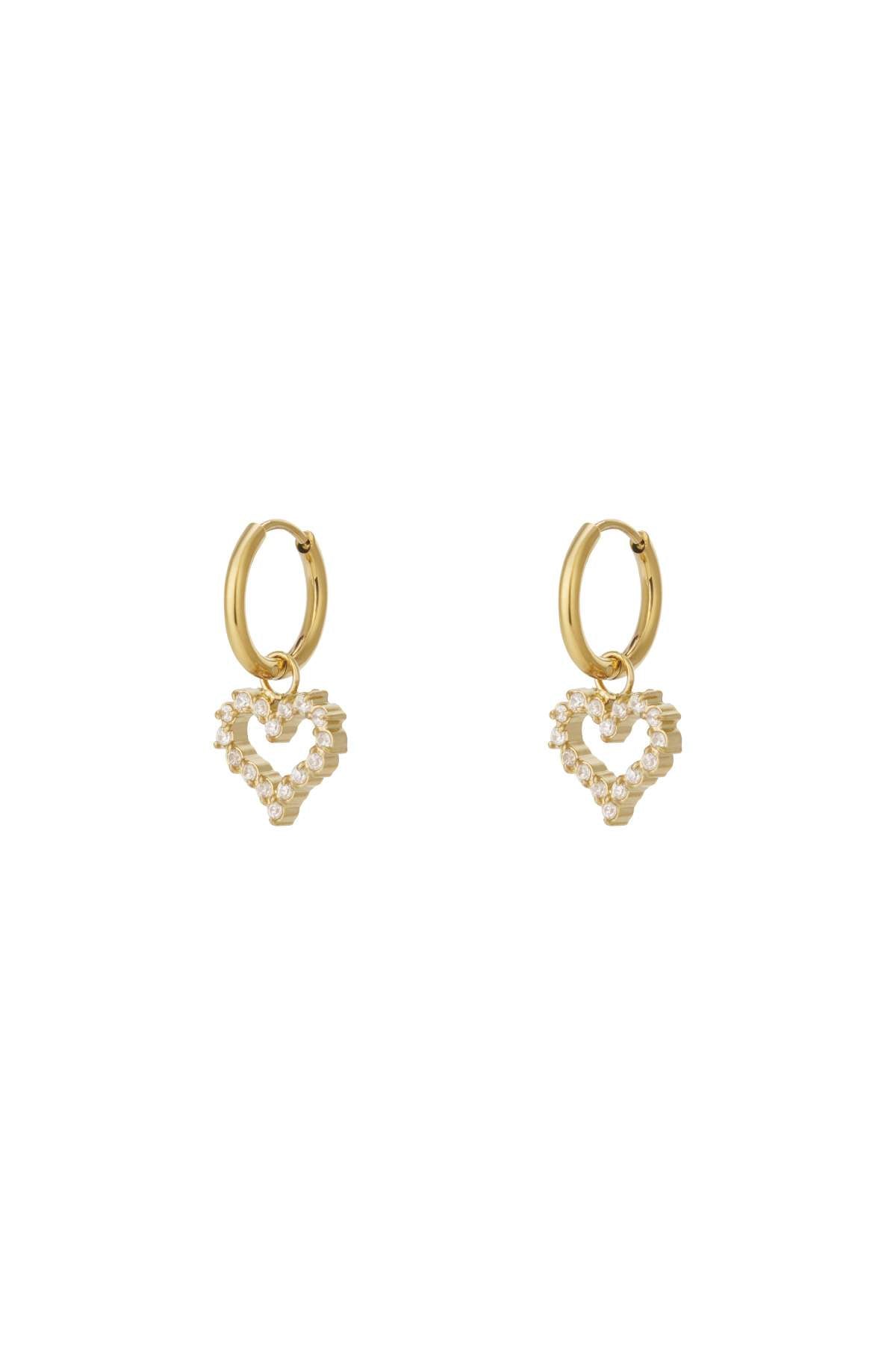 Boucle d'oreille coeur en strass
