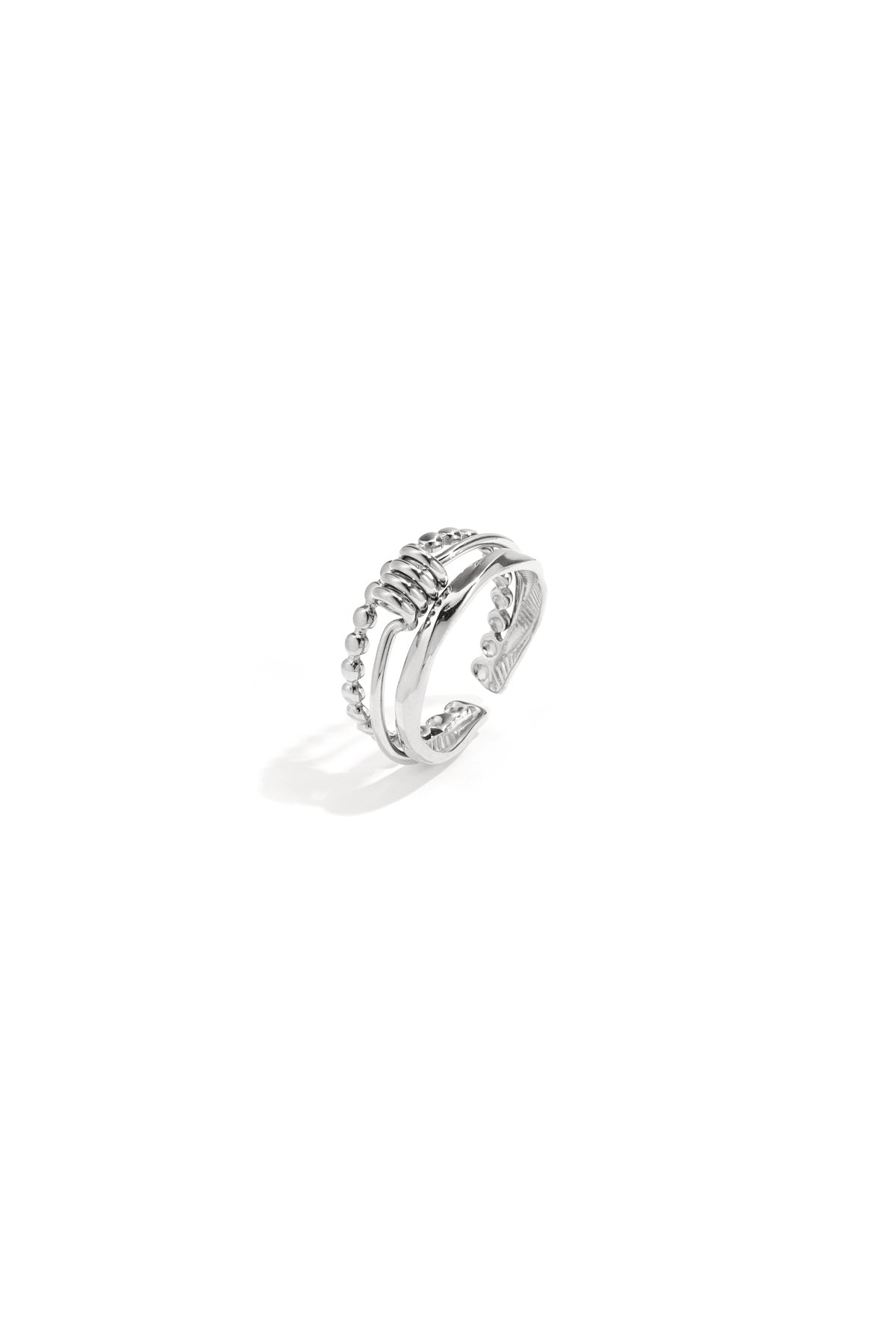 Bague à plusieurs rangs avec détail torsadé minimaliste