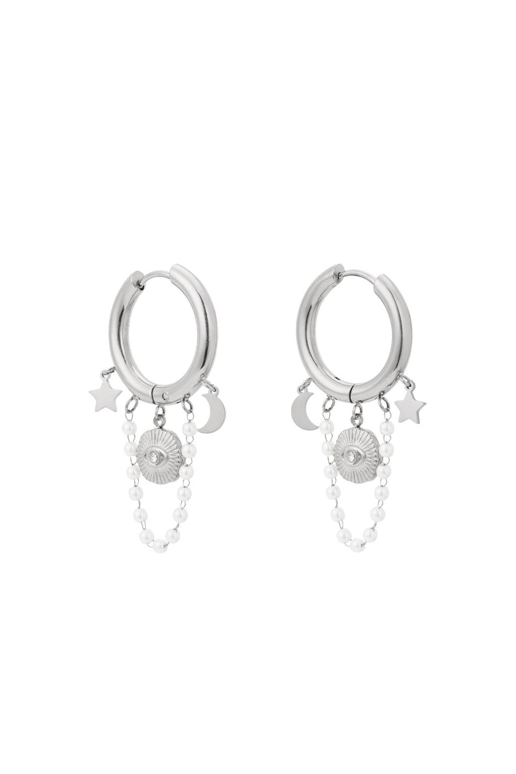 Boucles d'oreilles lune en perles