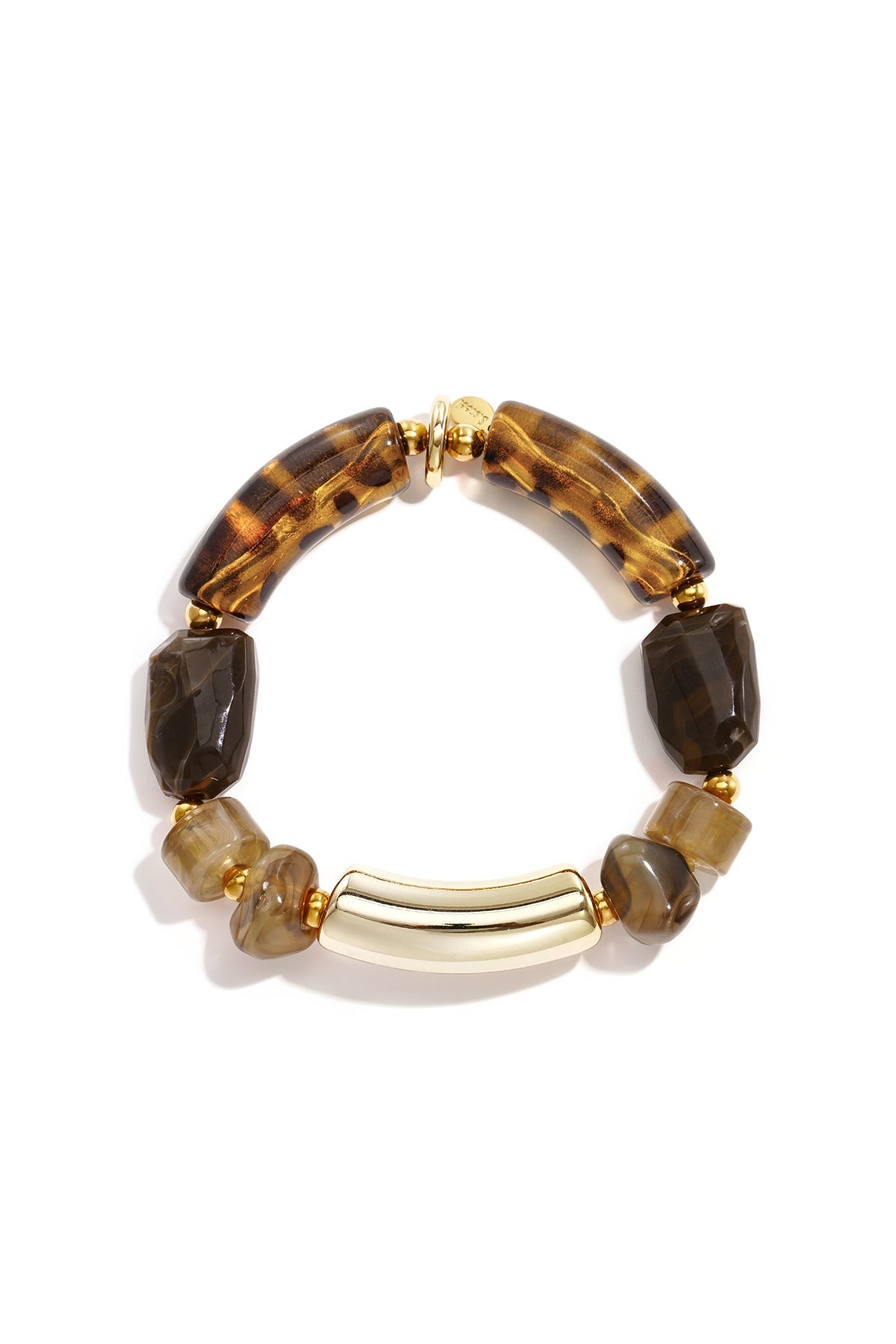 Bracelet Perles Café - Acrylique Brun Femme - Bijoumani