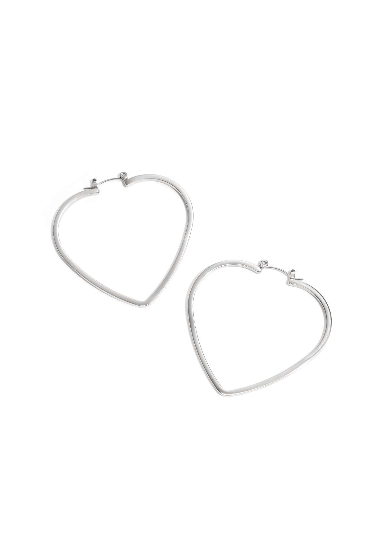 Boucles d'oreilles créoles minimalistes en forme de cœur