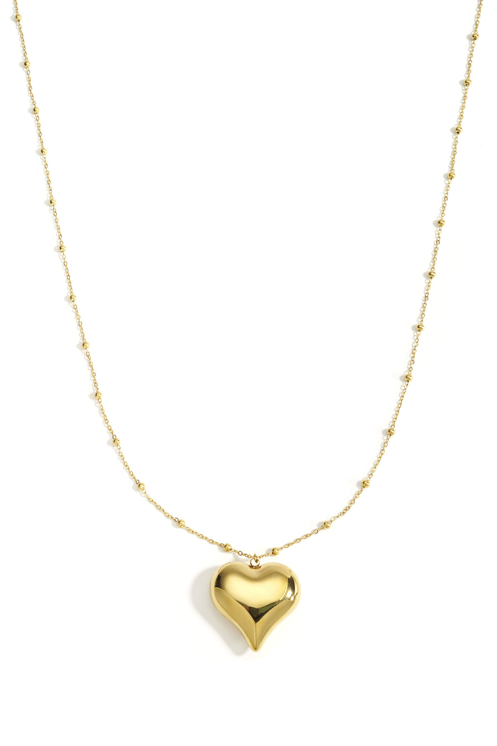 Colliers longs en acier inoxydable, style cœur