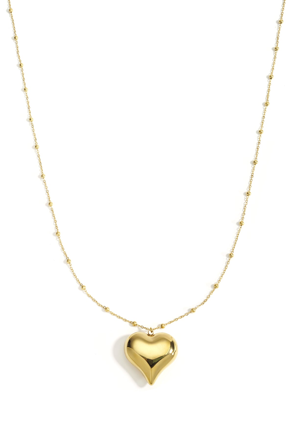 Colliers longs en acier inoxydable, style cœur