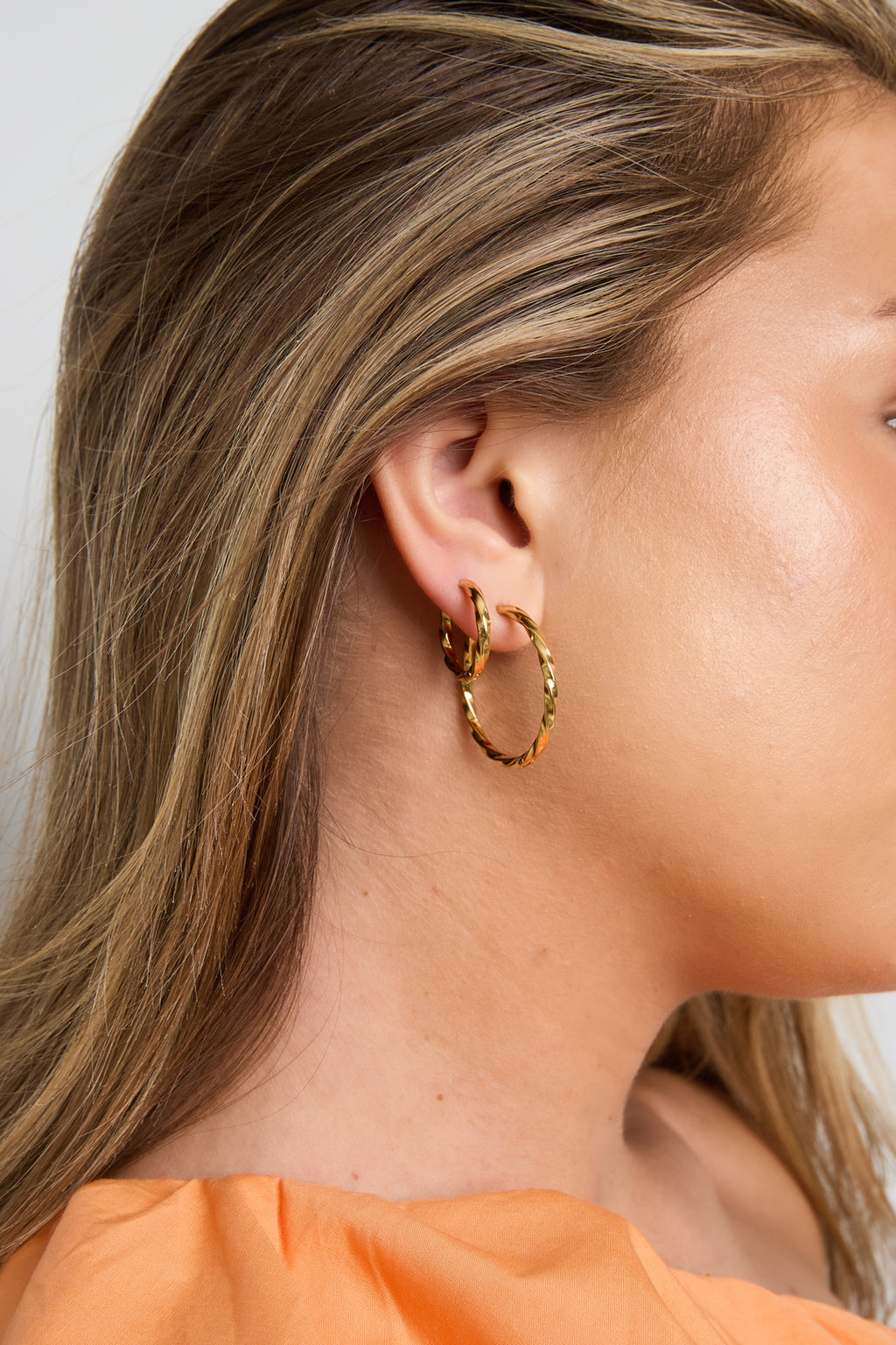 Boucles d'oreilles rondes en acier inoxydable, collection Daily Simple, bijoux pour femmes