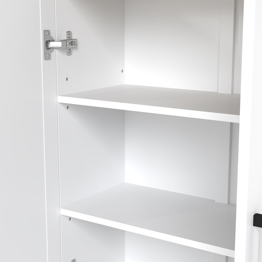 Buffet meuble cuisine rangement avec placard à portes et étagères réglables, 60 x 30 x 90 cm, blanc