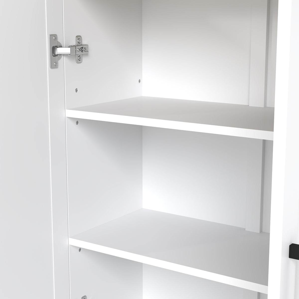 Buffet meuble cuisine rangement avec placard à portes et étagères réglables, 60 x 30 x 90 cm, blanc