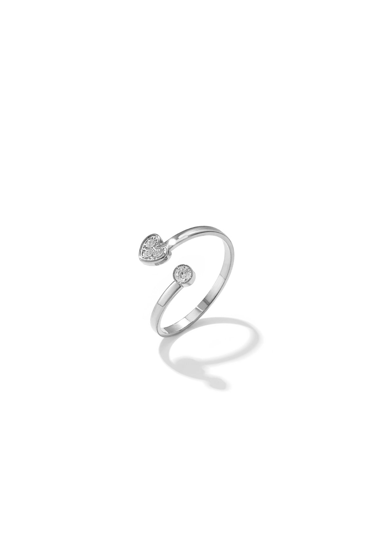 Bague Cœur & Strass Ajustable - Détail Brillant & Style Féminin Femme - Bijoumani