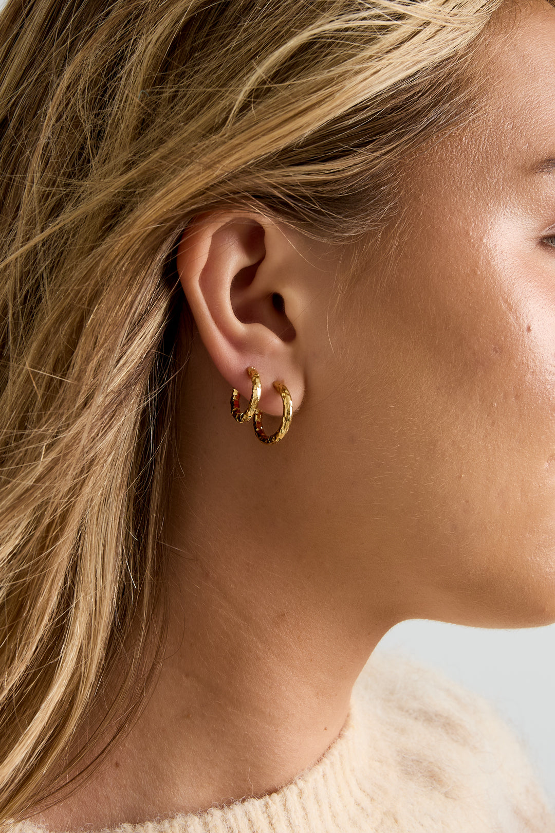 Boucles d'oreilles rondes en acier inoxydable, collection Simple Simple, bijoux pour femmes