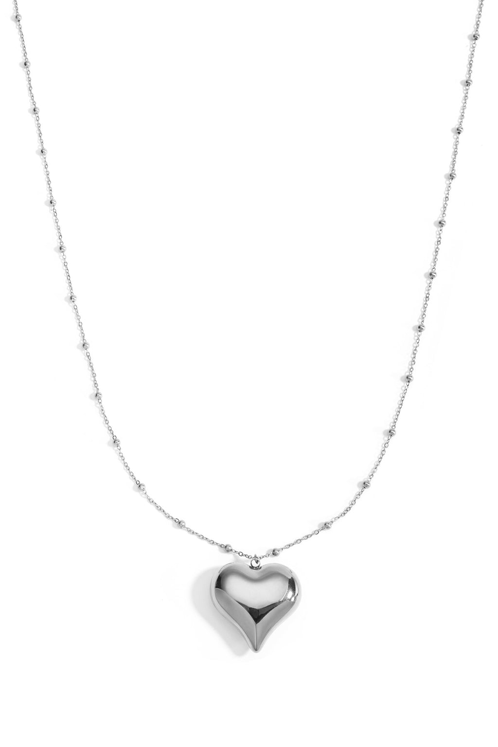 Colliers longs en acier inoxydable, style cœur