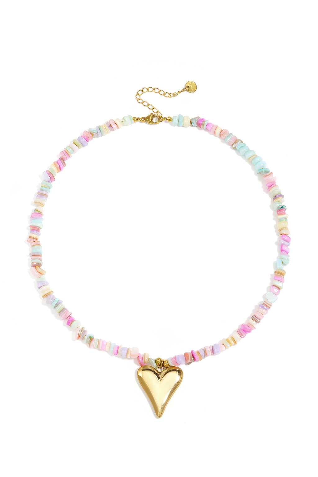 Colliers en acier inoxydable à perles en forme de cœur, collection romantique