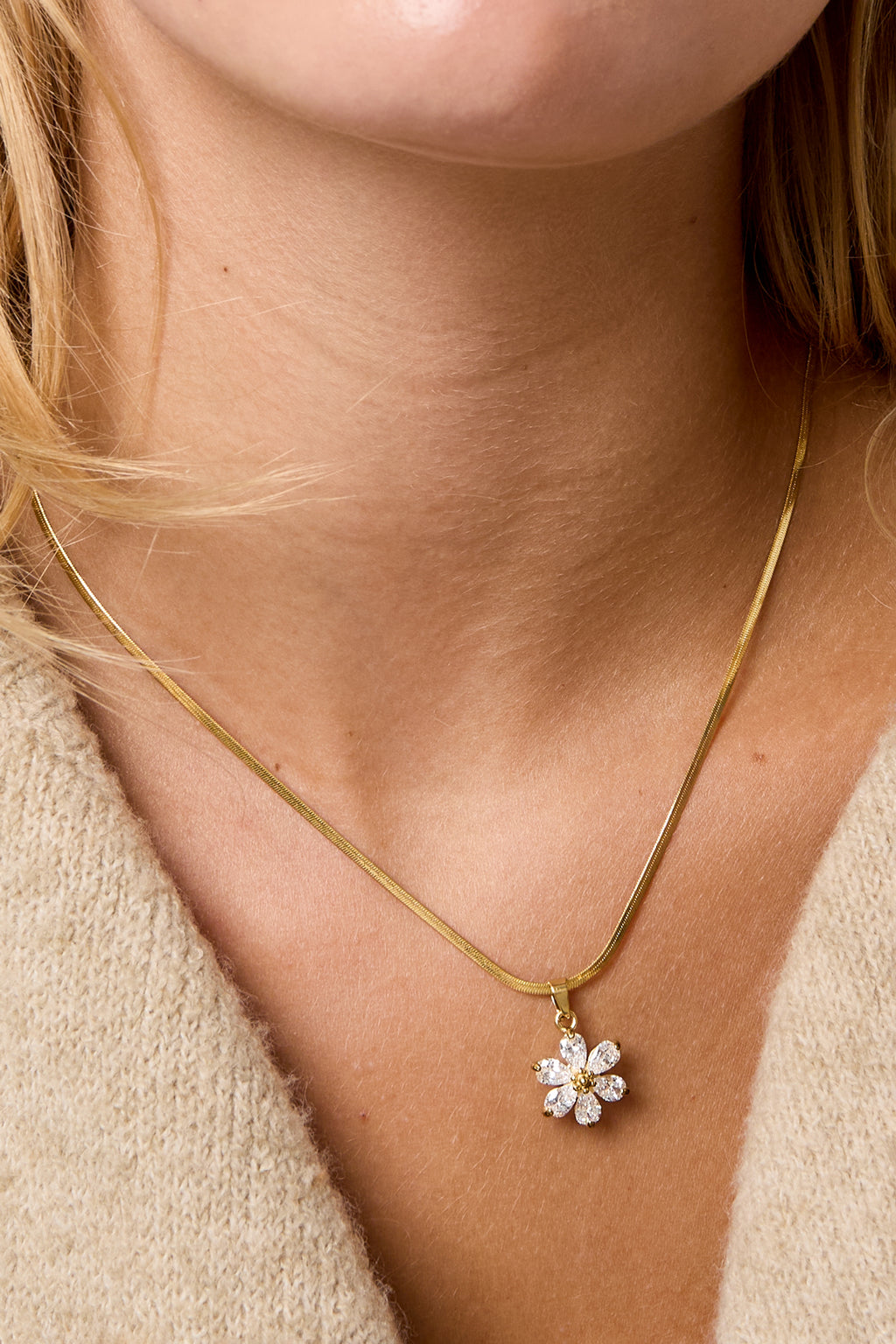 Colliers pendentifs en acier inoxydable, collection Fleur Simple Daily Simple, bijoux pour femmes