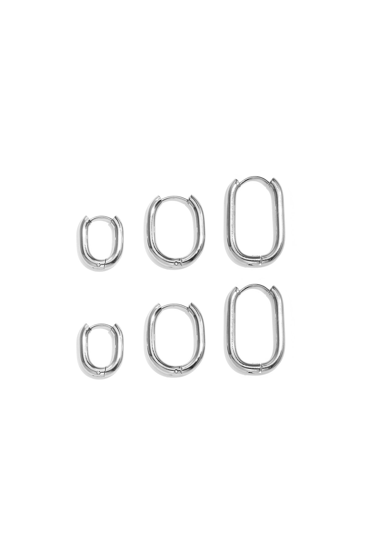 Boucles d'oreilles en acier inoxydable, forme géométrique
