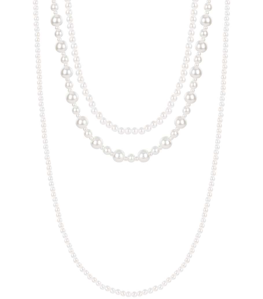 Collier superposé de perles mélangées