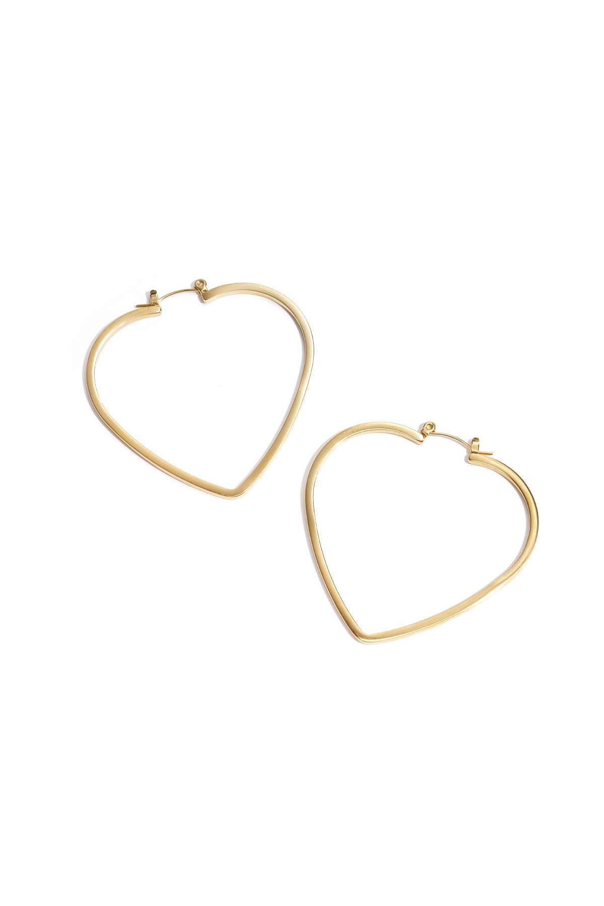 Boucles d'oreilles créoles minimalistes en forme de cœur