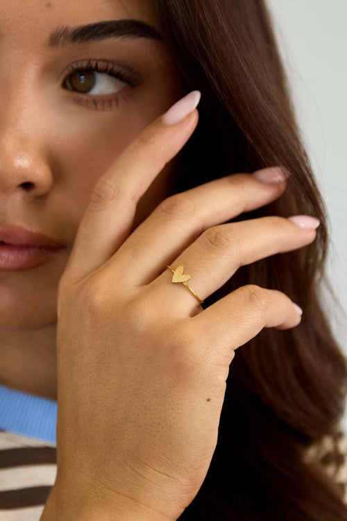Bague coeur acier inoxydable