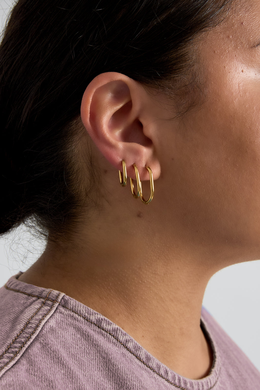 Boucles d'oreilles en acier inoxydable, forme géométrique