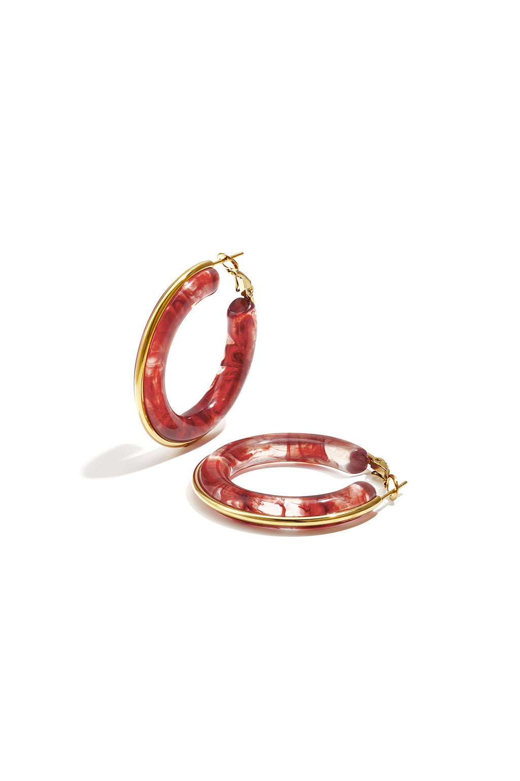 Boucles d'oreilles créoles en résine, forme irrégulière, collection Simple Daily Simple, bijoux pour femmes