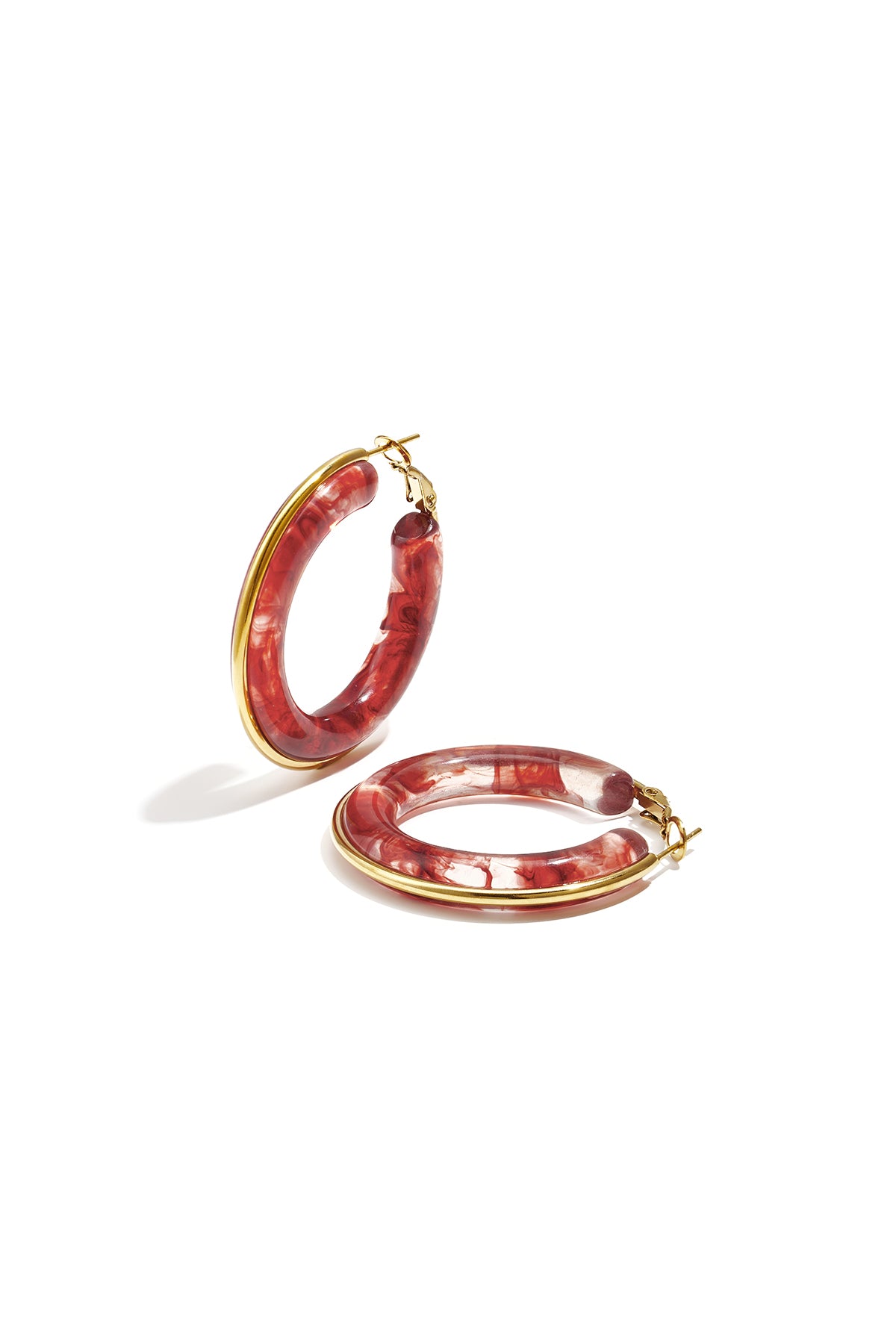 Boucles d'oreilles créoles en résine, forme irrégulière, collection Simple Daily Simple, bijoux pour femmes