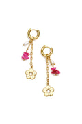 Boucles d'oreilles en perles d'acier inoxydable, style floral