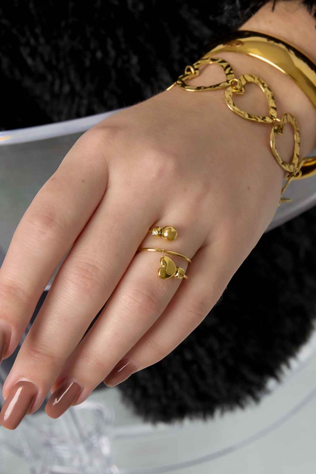 Bague Cœur Minimaliste Ajustable - Symbole d'Amour & Port Quotidien Femme
