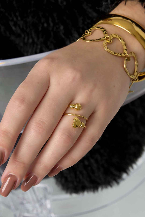 Bague Cœur Minimaliste Ajustable - Symbole d'Amour & Port Quotidien Femme