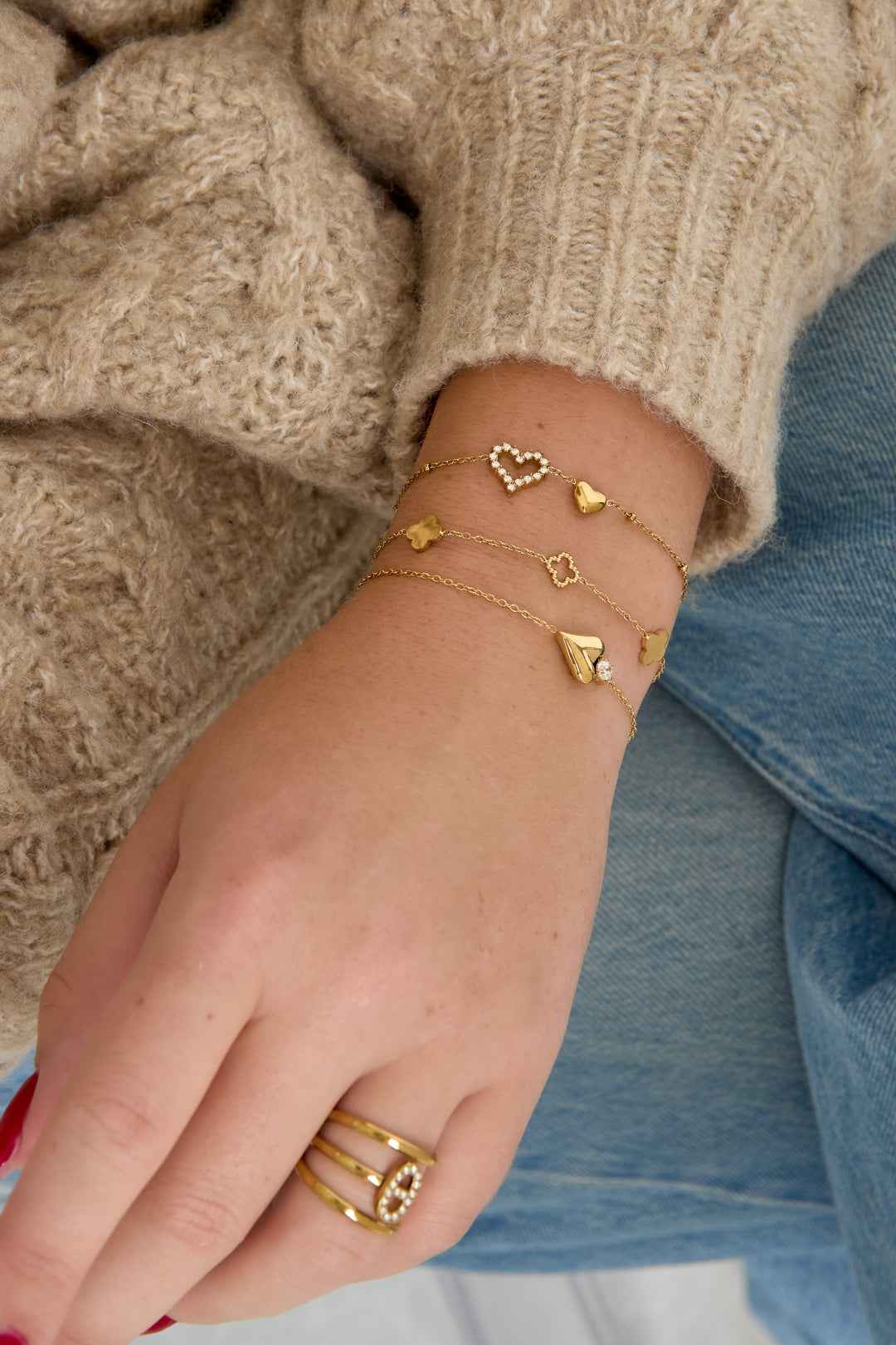 Bracelet Breloque Cœur Plaqué Or 14 Carats & Zircon - Luxe Accessible & Éclat Quotidien Femme