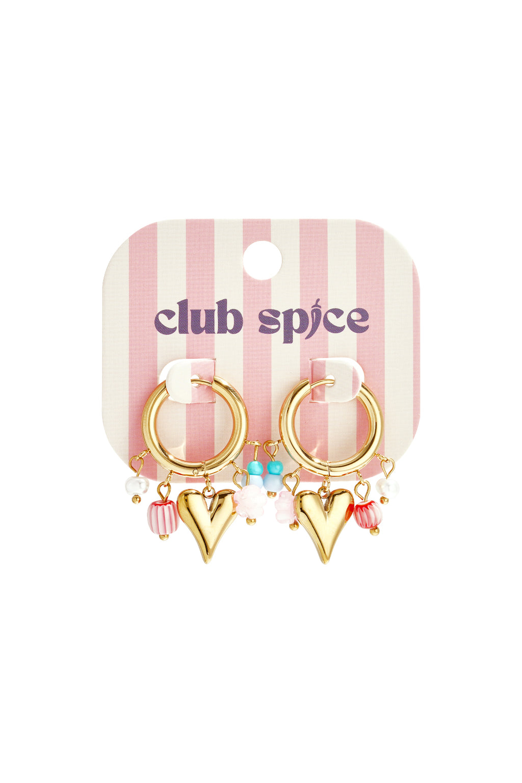 Boucles d'oreilles avec perles pendantes et cœur