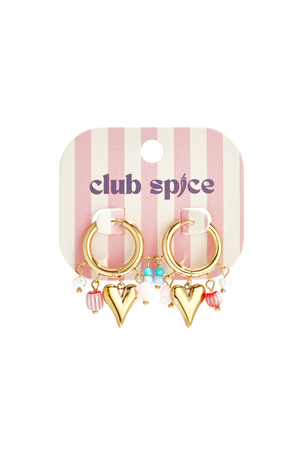 Boucles d'oreilles avec perles pendantes et cœur