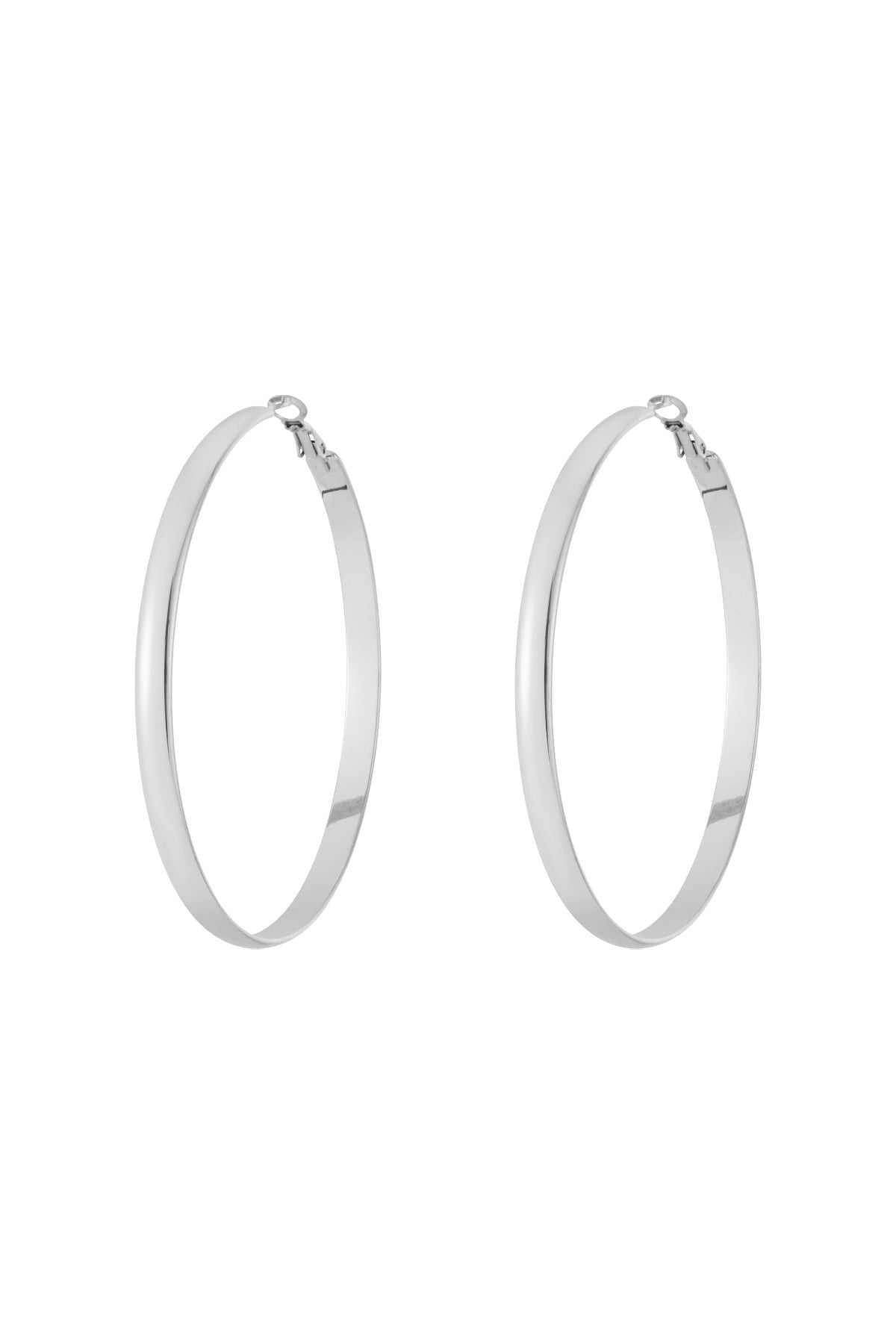 Boucles d'oreilles créoles épaisses acier inoxydable forme irrégulière