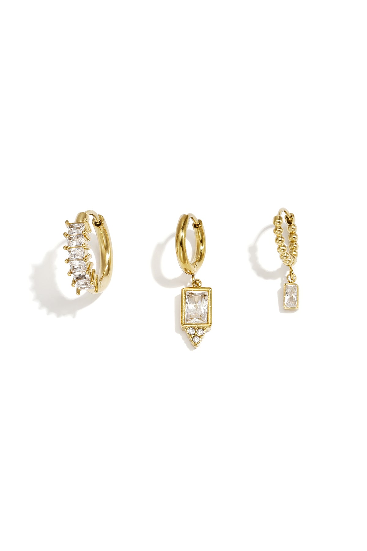 Boucles d'oreilles en acier inoxydable, forme géométrique, collection simple pour le quotidien, bijoux pour femmes