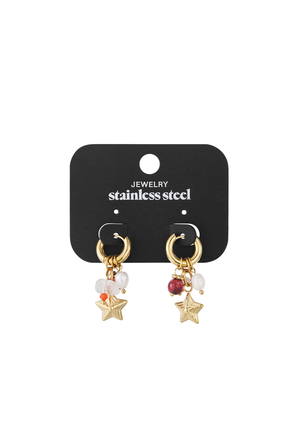 Boucles d'oreilles pendantes en acier inoxydable, série Star Casual Daily Simple, bijoux pour femmes