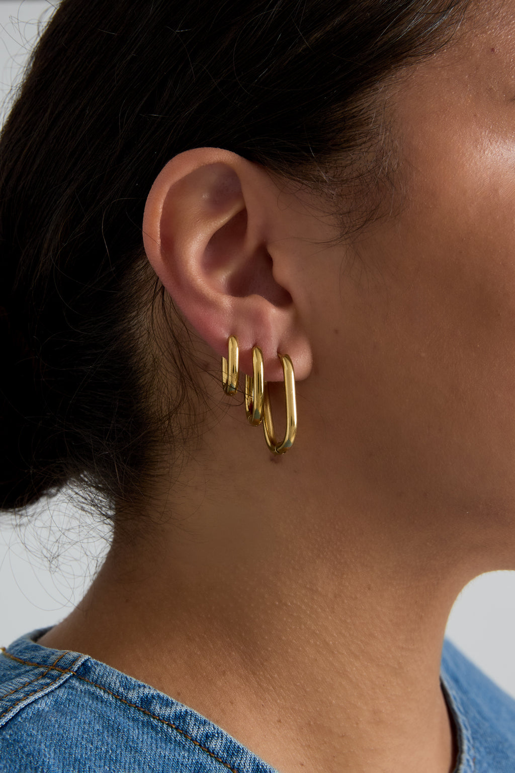 Boucles d'oreilles en acier inoxydable, forme géométrique