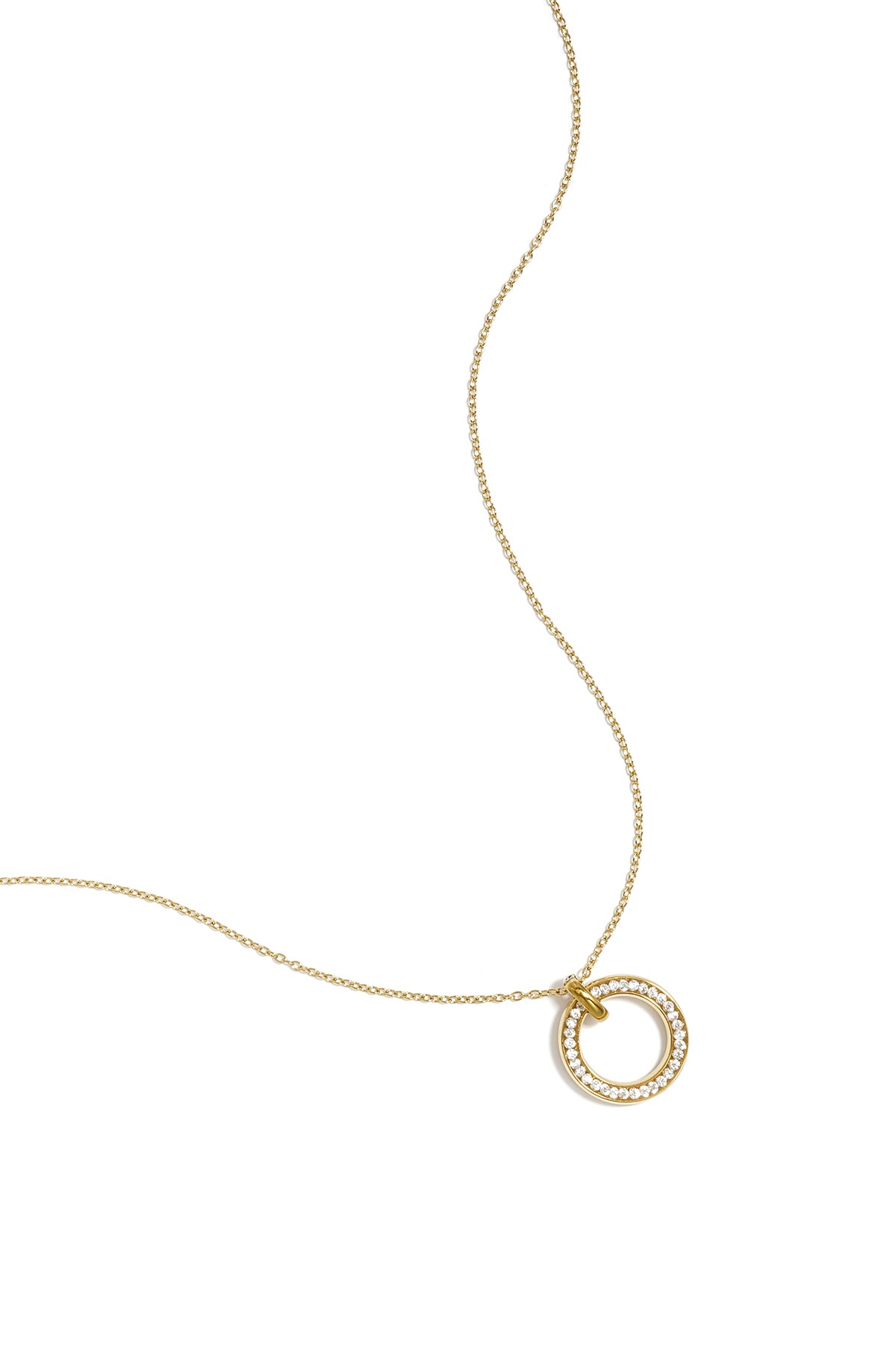 Collier avec cercle incrusté acier inoxydable