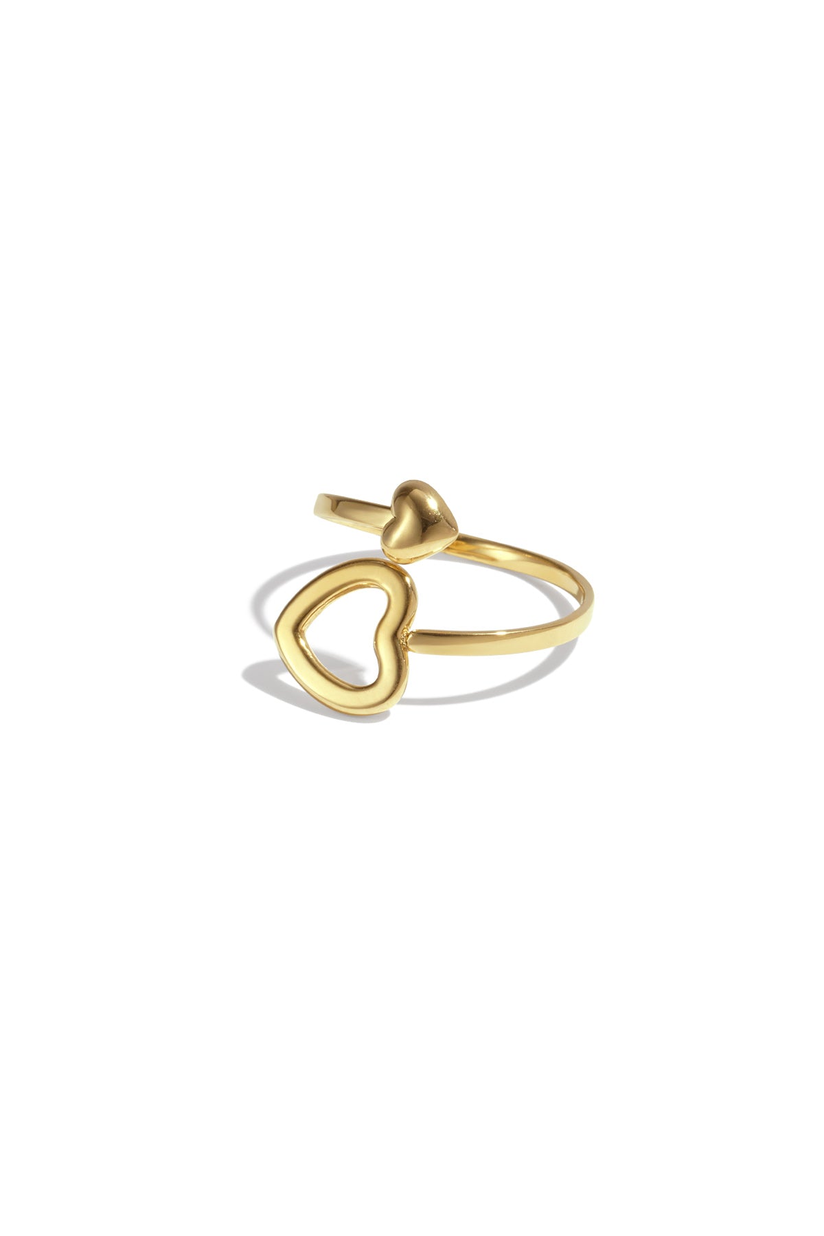 Bague ouverte coeur acier inoxydable